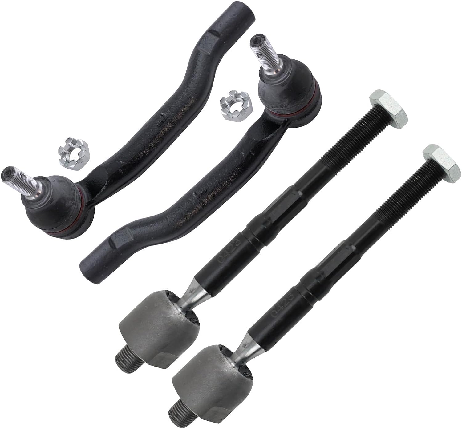 Inner and Outer Driver and Passenger Side Tie Rod Set 4 Piece For 2012-2017 Toyota Camry 2013-2018 Avalon
