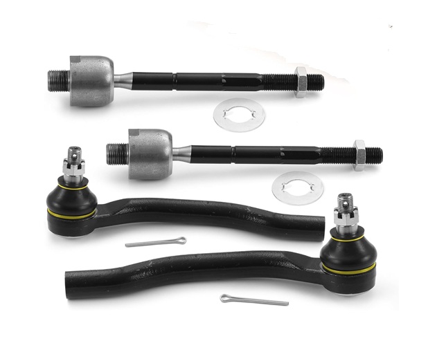 4pcs Front Inner & Outer Tie Rods Replacement for Acura MDX 2001 2002 2003 2004 2005 2006 / for Honda Pilot 2003 2004 2005 2006 2007 2008 | ES3717 ES3716 EV471
