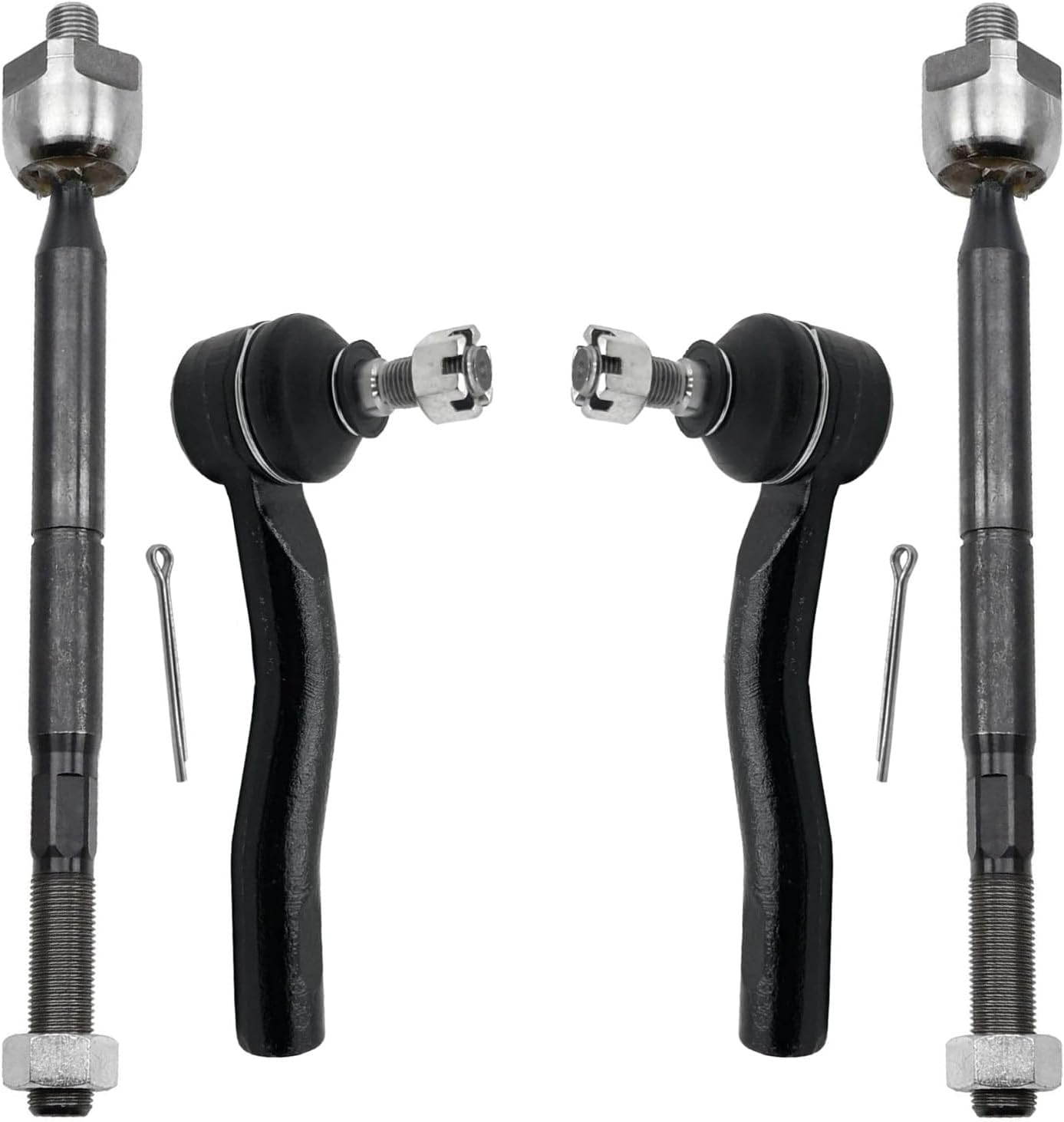 4pc Front Tie Rods Kit for 2020-2024 Toyota Corolla 2016-2022 Prius 2017-2022 Prius Prime AWD-e, 4 Inner Outer Tie Rod End Links Replacement