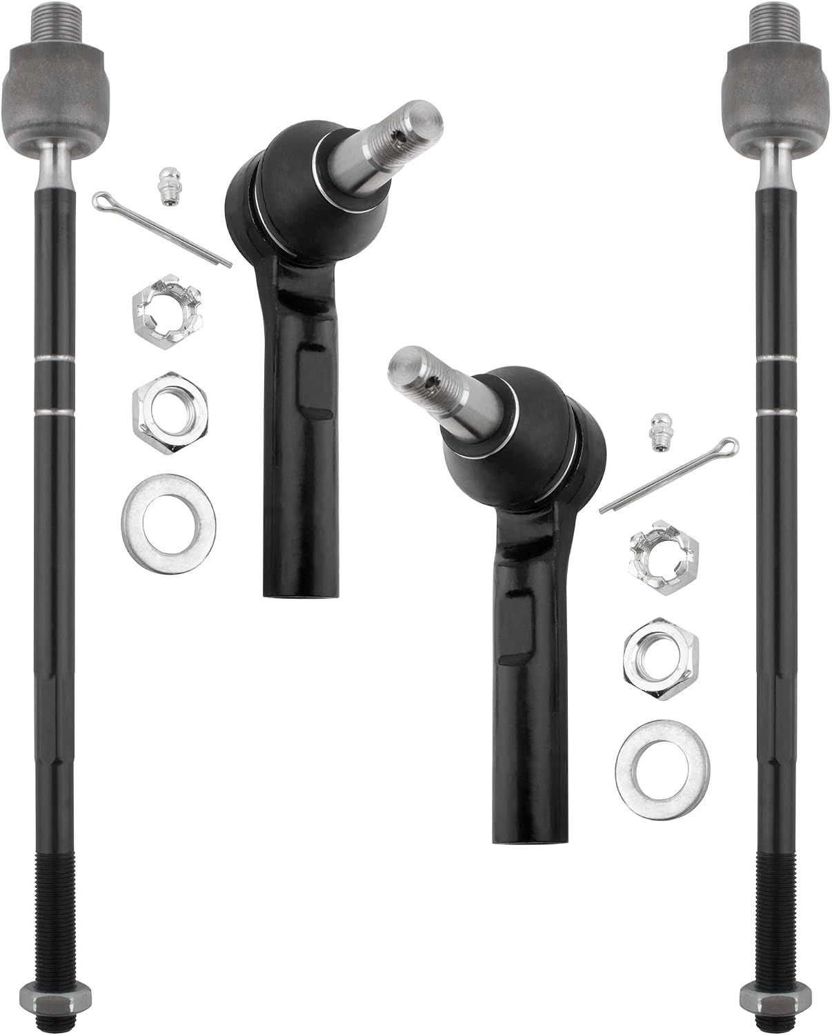 4pcs Front Suspension Kit - Inner and Outer Tie Rod Ends for Ford Explorer 2002 2003 2004 2005 / for Mercury Mountaineer 2002 2003 2004 2005 - FITS 4.0L ENGINES ONLY | EV421 ES3461
