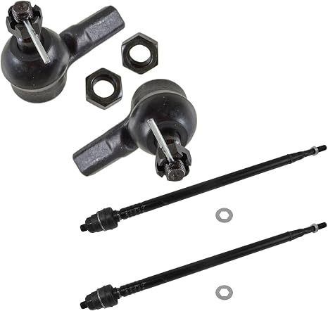 Inner and Outer Driver and Passenger Side Tie Rod Set 4 Piece For 2002-2006 Honda CR-V